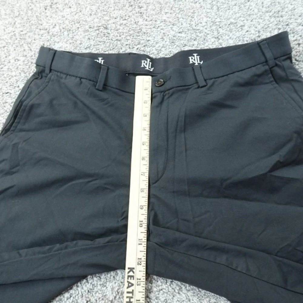 Ralph Lauren Pants Mens 36X32 Black Chino Trouser Flat Front Stretch Performance
